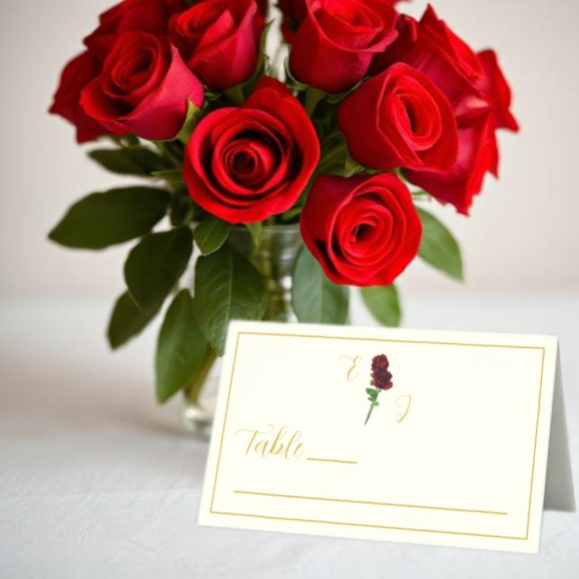 Elfenbenskusten Guld Ro Bröllop Placeringskort (Skapare uppladdad)