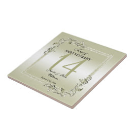 Elfenbenskusten Kem & Glitter 14:e Bröllop-årsdage Kakelplatta