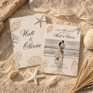 Elfenbenskusten Kustbröllop Save the Date Redigerb Spara Datumet