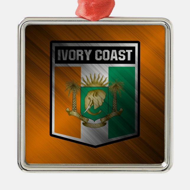 Elfenbenskusten Kusten Julgransprydnad Metall (Framsidan)