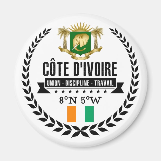 Elfenbenskusten Kusten Magnet (Framsidan)