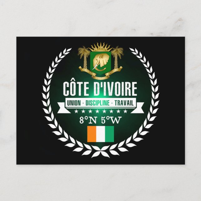 Elfenbenskusten Kusten Vykort (Framsida)