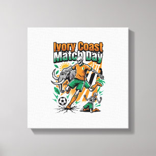 Elfenbenskusten Match Day Skelett Anfallare Nation Canvastryck