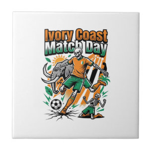 Elfenbenskusten Match Day Skelett Anfallare Nation Kakelplatta
