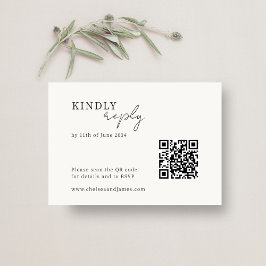 Elfenbenskusten | Minimalistisk Bröllop OSA för QR Tilläggskort