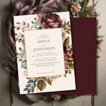 Elfenbenskusten Mörk Ro blommigt Fall Winter Wedd