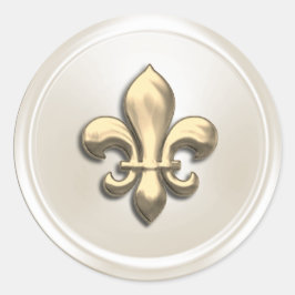 Elfenbenskusten och Guld Fleur de Lis Envele Seal Runt Klistermärke