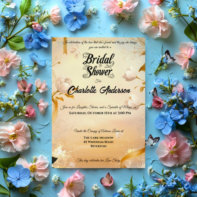 Elfenbenskusten och Guld Möhippa med Snöre och Blo Inbjudningar (Skapare uppladdad)