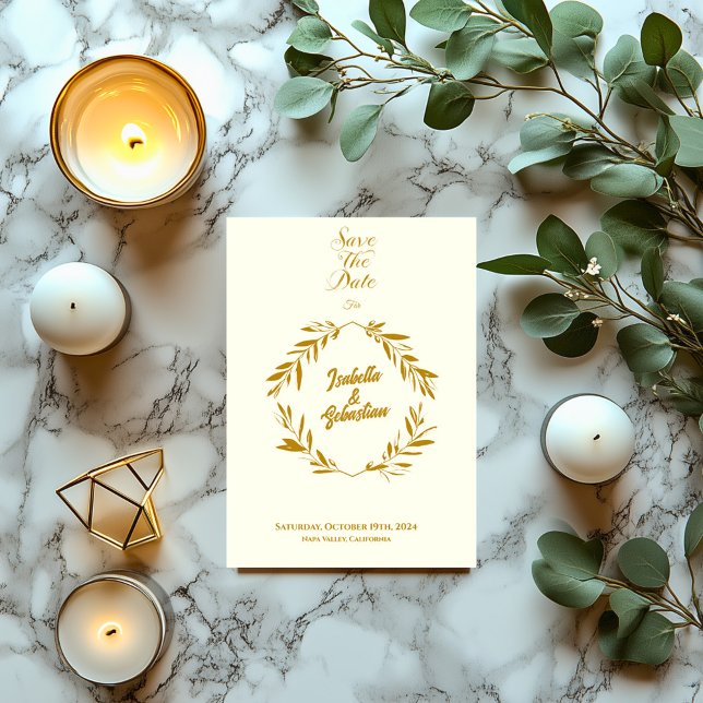 Elfenbenskusten och Mörk Guld Diamond Spara datume Inbjudningar (Skapare uppladdad)