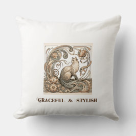 Elfenbenskusten och Snyggt Art nouveau Cat Kudde