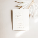 Elfenbenskusten och Tan minimalistiskt Inbjudnings Inbjudningar<br><div class="desc">Utformningen har ett handskrivet teckensnitt och modern minimalistisk design. Designad att samordna med för "SERENA" bröllopsinbjudan. Om du vill ändra information klickar du på "Anpassa". Om du vill flytta texten eller ändra storlek, teckensnitt eller färg klickar du på "Klicka för att anpassa ytterligare". Visa samlingslänken på den här sidan om...</div>