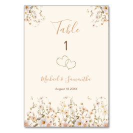 Elfenbenskusten och  Wildblomman Bröllop Bordsnummer