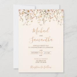 Elfenbenskusten och  Wildblomman Bröllop Inbjudningar