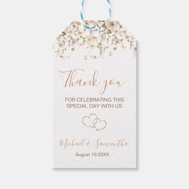 Elfenbenskusten och  Wildblomman Bröllop Presentetikett (Framsidan)