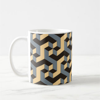 Elfenbenskusten silver - Geometric Complex Tile Kaffemugg