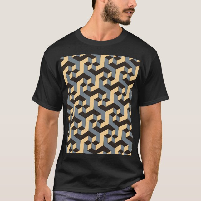 Elfenbenskusten silver - Geometric Complex Tile T Shirt (Framsida)