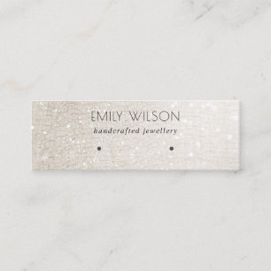 Elfenbenskusten Silver Gnistra Glitter Shiny Earri Mini Visitkort
