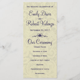 Elfenbenskusten Snöre Royal - blått Bröllopsprogra Program