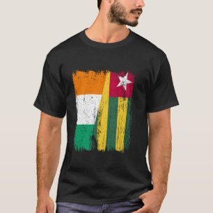 Elfenbenskusten Togo Halv Flagga Ivorian Togolesis T Shirt