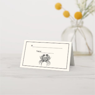 Elfenbenskusten vintage Crab Teckning Placeringskort