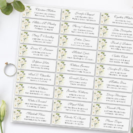Elfenbenskusten Vit ros Blommigt Bröllop Guest Adr Klistermärken