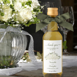 Elfenbenskusten Vit ros Elegant bröllop Tack Mini Vinetikett