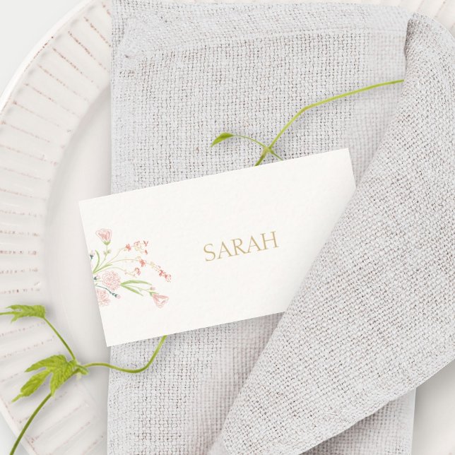 Elfenbenskusten | Wildblomme Bröllop Escort Ställe Anteckningskort (Skapare uppladdad)