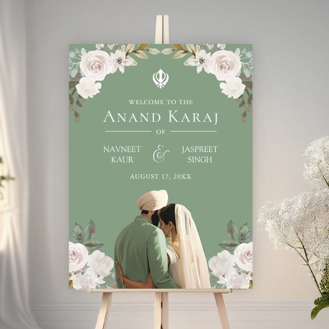 Elfenbenskustens Blommigt Anand Karaj Sikh Bröllop Poster (Skapare uppladdad)