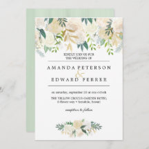 Elfenbenskustens Blommigt Greenery bröllop mynt