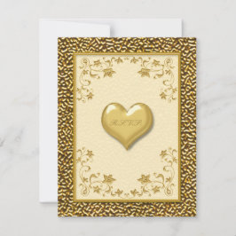 Elfenbenskustens Blommigt med Guld Heart OSA kort