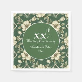 Elfenbenskustens Blommigt- och Emerald Bröllop-års Pappersservett