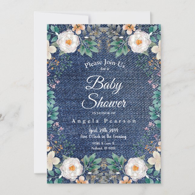 Elfenbenskustens Blommigt Vintage för vattenfärg J Inbjudningar (Framsida)