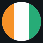 Elfenbenskustens Flagga, Elfenbenskustens Flagga Runt Klistermärke<br><div class="desc">Ivorianska Flagga,  Flagga av Elfenbenskustens klistermärke av Världs flaggor United.</div>