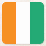 Elfenbenskustens flagga underlägg papper kvadrat<br><div class="desc">Elfenbenskustens patriotiska flagga.</div>