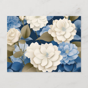 Elfenbenskustens och Blå Hydrangea Blommigt Sereni Vykort