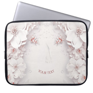 Elfenbenskustens Rosa Blommigt Laptop sleeve