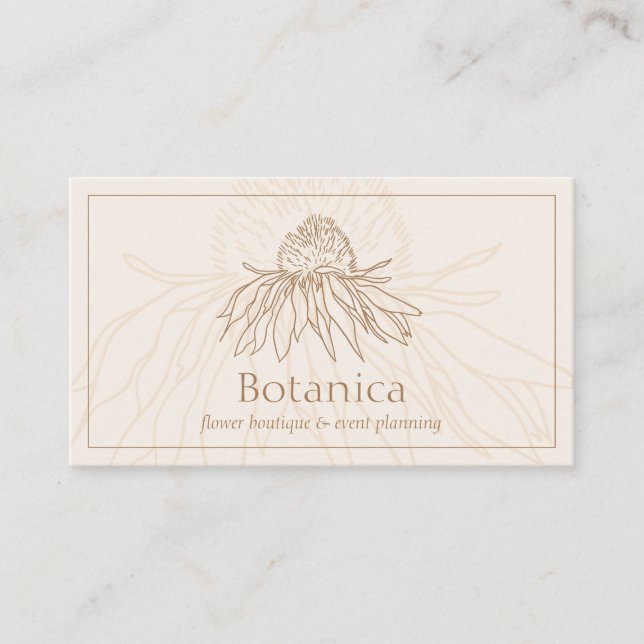 Elfenbensminimalist Leilani-blomma Visitkort (Framsida)