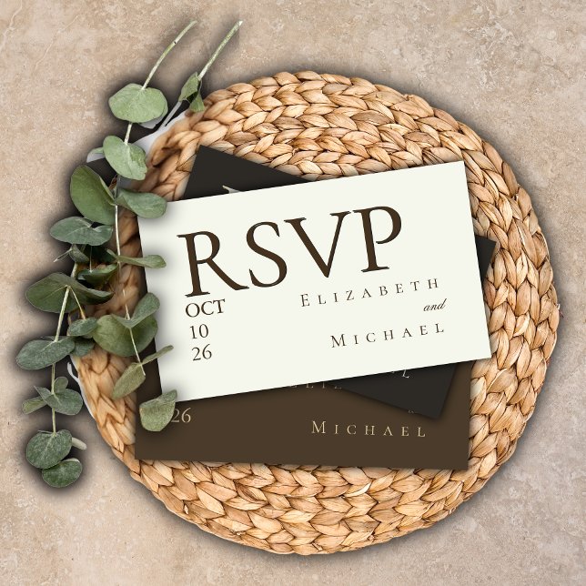 Elfenbensminimalistisk Boho-bröllop RSVP-svarskort Tilläggskort (Skapare uppladdad)