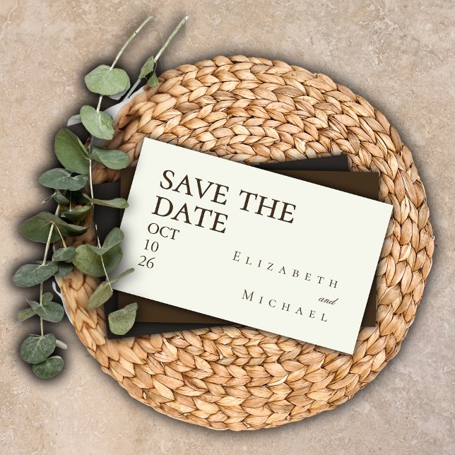 Elfenbensminimalistisk boho wedding spara datum QR Tilläggskort (Skapare uppladdad)