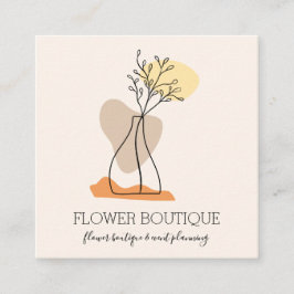 Elfenbensminimalistisk keramisk formvas för blomst fyrkantigt visitkort