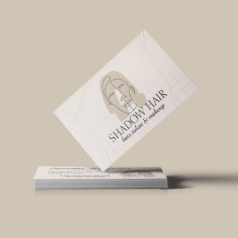 Elfenbensminimalistisk smink kvinna ansikte hår visitkort