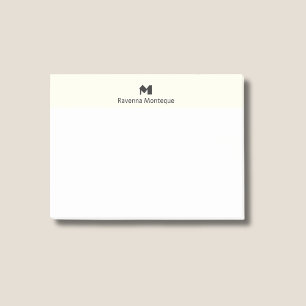 Elfenbensmodern personlig namninitial post-it block