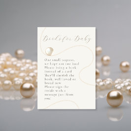 Elfenbenspärl Elegant bok för baby önskekort Tilläggskort