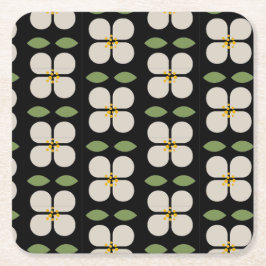 ELFENBENSREVOR - Moderna blommiga pappersunderlägg Underlägg Papper Kvadrat