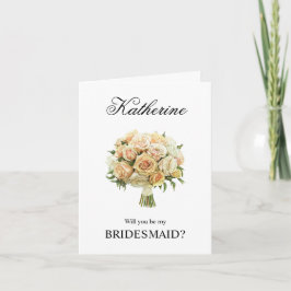 Elfenbensrosor Bouquet Brudtärna Förslag Kort