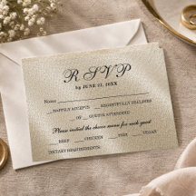 Elfenbensrustik linne beige elegant RSVP-svarskort