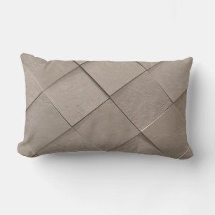 Elfenbenssandbeige ruta mönster lumbarkudde