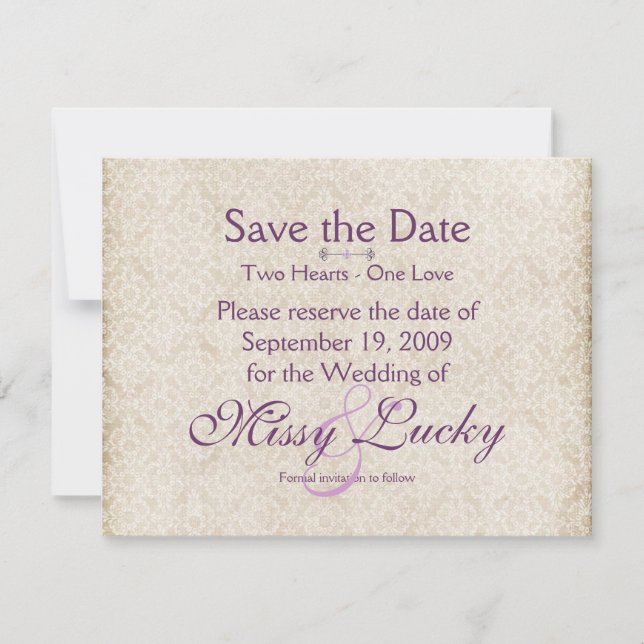 Elfenbensspets Save the Date-kunngörelse Spara Datumet (Framsida)