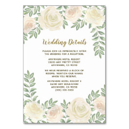 Elfenbenstorn  Champagne Blommigt Bröllop Infoga k Bordsnummer