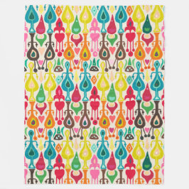 elfenbenstorn kärlek ikat fleecefilt